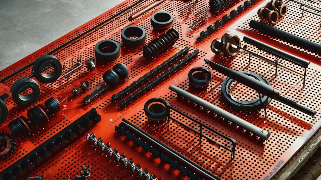 a detailed photo of a set of spare parts for an (1)